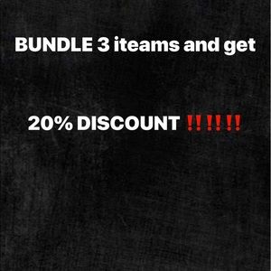 Bundle 3 items get 20% off ‼️‼️‼️‼️❤️😊